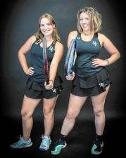 Delaware Valley High school girls’ tennis team captains Noelle Holderith and Kate Tamplin.