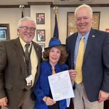 L-R: Pike County Commissioner Matthew M. Osterberg, Pike County Area Agency on Aging Activity/Program Director Lana Romeo, and Pike County Commissioner Ronald R. Schmalzle.