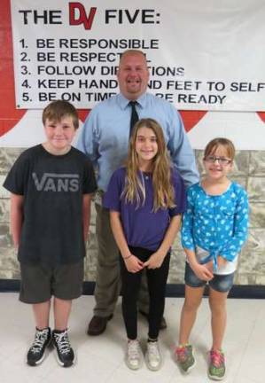 Fifth grade Students of the Month pictured: Gabriel Tidridge, Hayley Prey and Helaina Stefaniak.