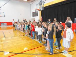 Students line up for the Skydome Planetarium experience.