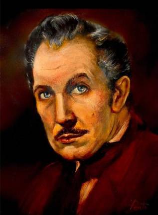 A portrait of Vincent Price by June Ponte.