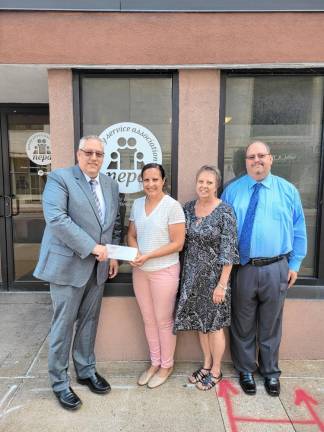 L-R: FSA NEPA CEO Sean Gerow, Hawk Family Foundation administrator Maggie Hawk, FSA NEPA Director of Guardianship Nancy Hudack, and FSA NEPA senior grant writer and communications manager David Kale.