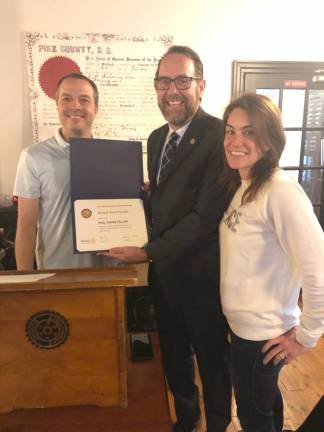 L-R: Rotary President Shaun Burger with members Joe Kosierowski and Jamie Dykstra.