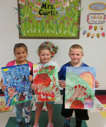 First-graders greet the autumn with art