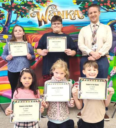 October Students of the Month Nyomi Sarabia, Peyton Poore, Grayson Murphy, Katelyn Sohn, and Patrick Ganly. Not pictured: Audrie Keegan