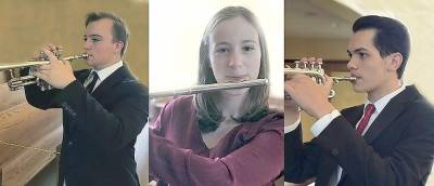 Soloists at Sunday’s concert, from left: James Lobb, Kathrin Schumacher, and Ryan Colarusso (Photos provided)