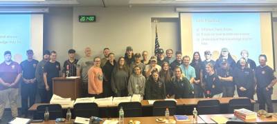 Students at a recent EMT class.