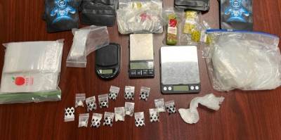 The drugs and related paraphernalia allegedly seized during the investigation.