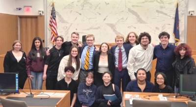 The Delaware Valley High School Mock Trial team.