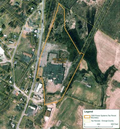 An aerial view of the Superfund site.