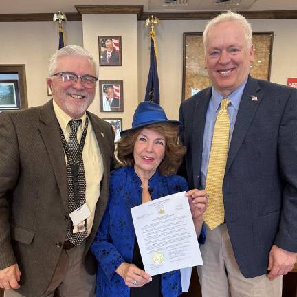 L-R: Pike County Commissioner Matthew M. Osterberg, Pike County Area Agency on Aging Activity/Program Director Lana Romeo, and Pike County Commissioner Ronald R. Schmalzle.