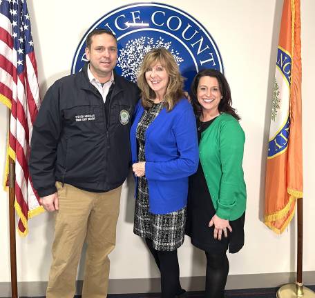 Orange County Executive Steve Neuhaus with AnnMarie Maglione and Danielle Diana-Smith.