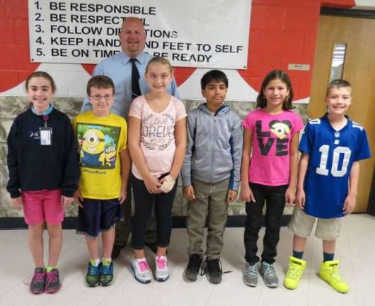 Fourth Grade Students of the Month pictured: Olivia Coehlo, Michael Stanbro, Kiersten Conklin, Abdullah Ghaffa, Jazmyne Bates and Aidan McBride.