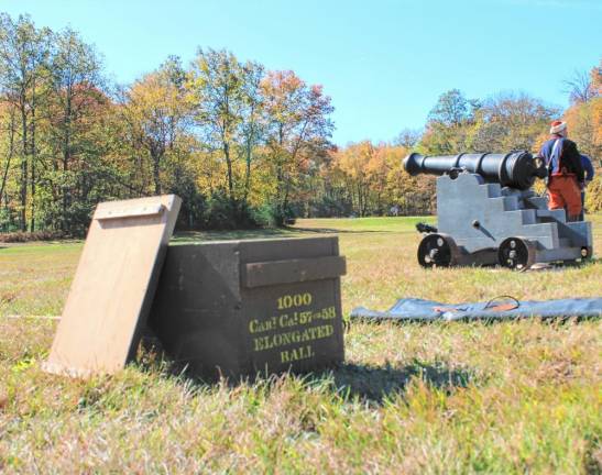 Visitors got to see a cannon up close.