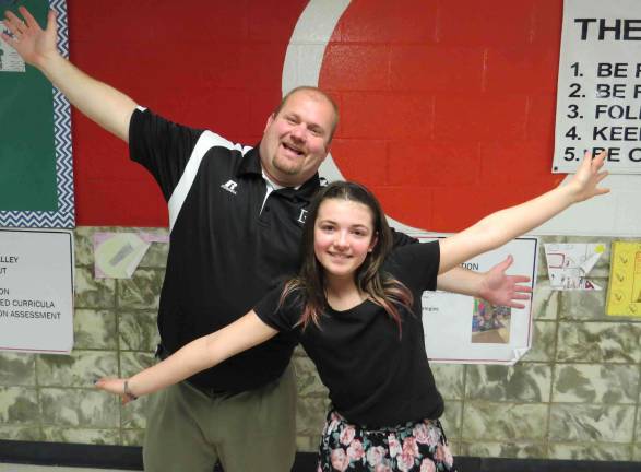Chorus Student of the Month: Isabella Anderson with DVES Principal Aaron Weston.