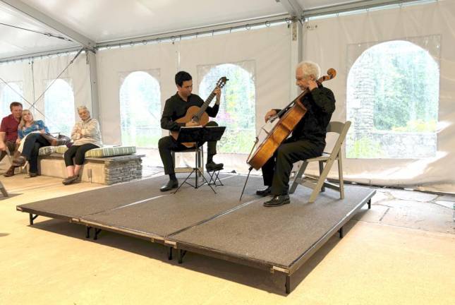 Classical guitarist Carlos Arturo Bedoya and cellist Yosif Feigelson perform at Grey Towers on August 17.