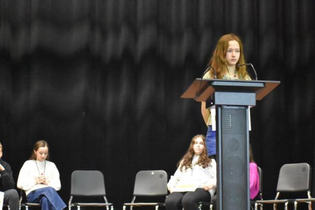 Seventh-grader Maryah Nuhn was the runner-up of the schoolwide bee.