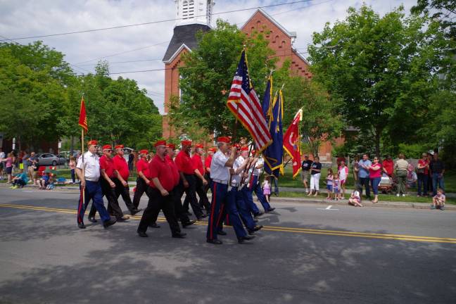 The Tri-State Gung Ho Marine Corps League Detachment # 909 march down Broad Street.
