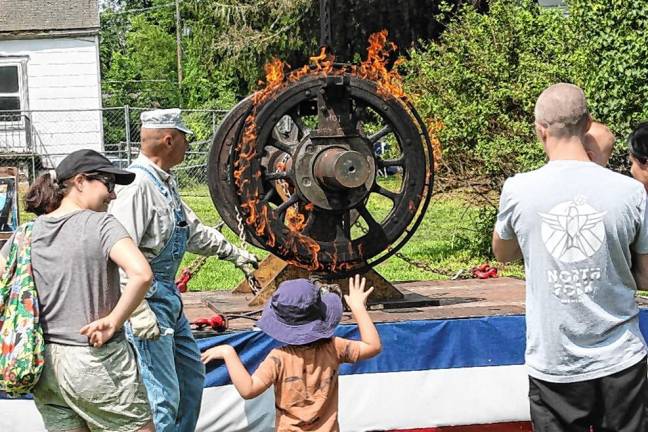 Visitors watching Steamtown National Historic Site’s Ring of Fire at the 17th Annual Zane Grey Festival.