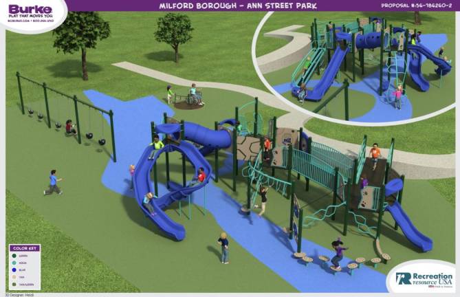 A rendering of the playground equipment presented to the committee in August.