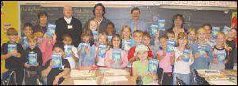 Rotary distributes dictionaries at Delaware Valley Elementary