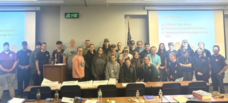 Students at a recent EMT class.