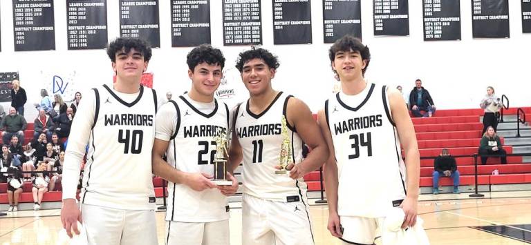 The DVHS boys’ varsity basketball team won the championship, with Isaiah Berrios (#11) named the all-tournament most valuable player and Trey Newton (#22) named to the all-tournament team.