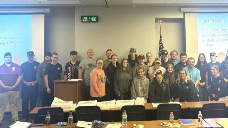 Students at a recent EMT class.